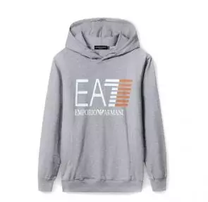 armani jeans basic hoodie sweat gray cotton